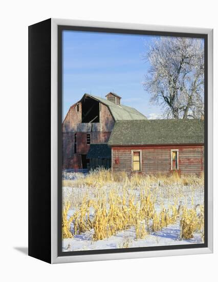 Barn in Winter-Scott T. Smith-Framed Premier Image Canvas