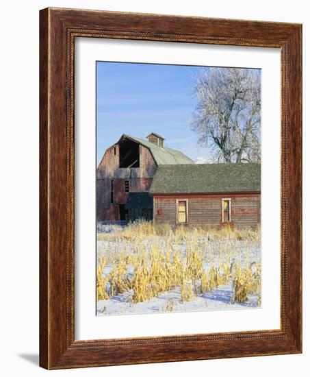 Barn in Winter-Scott T. Smith-Framed Photographic Print