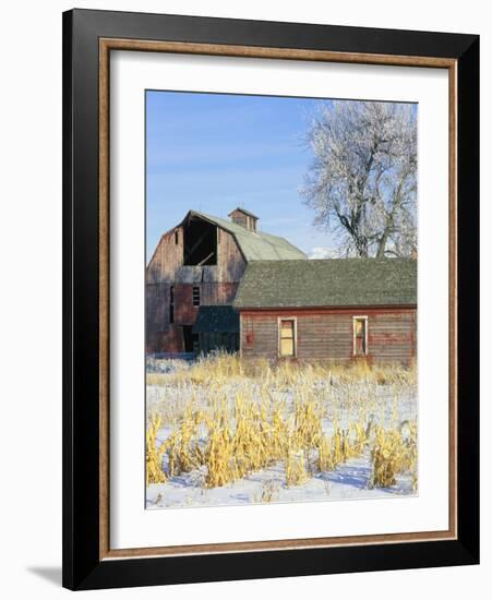 Barn in Winter-Scott T. Smith-Framed Photographic Print