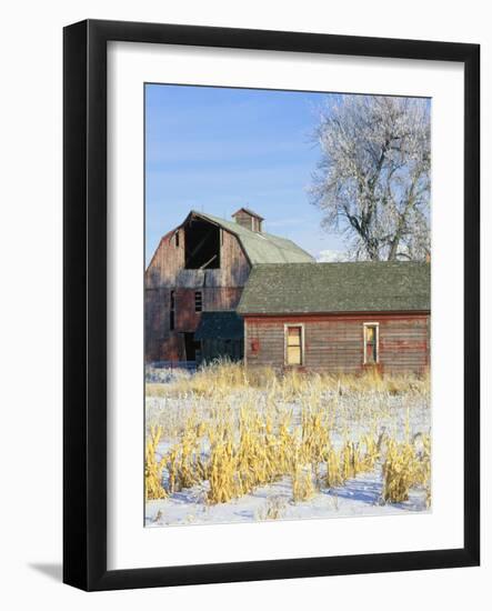 Barn in Winter-Scott T. Smith-Framed Photographic Print