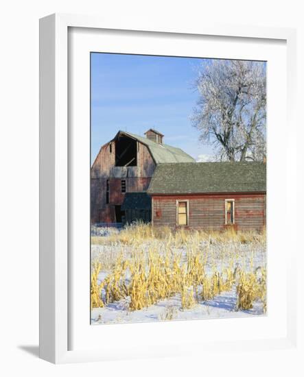 Barn in Winter-Scott T. Smith-Framed Photographic Print