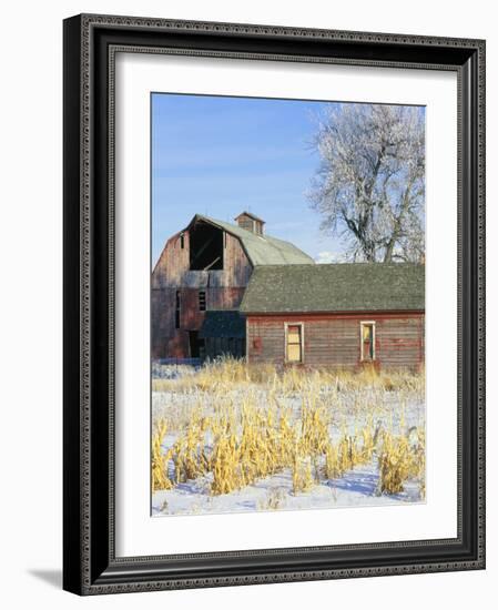 Barn in Winter-Scott T. Smith-Framed Photographic Print