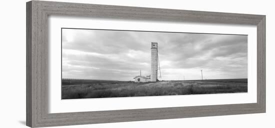 Barn Near a Silo in a Field, Texas Panhandle, Texas, USA-null-Framed Photographic Print