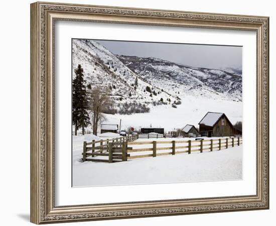 Barn Near Snowmass Village, Aspen Region, Rocky Mountains, Colorado, USA-Richard Cummins-Framed Photographic Print