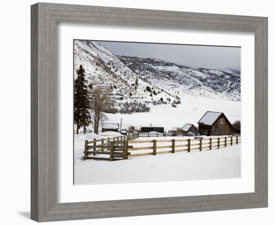 Barn Near Snowmass Village, Aspen Region, Rocky Mountains, Colorado, USA-Richard Cummins-Framed Photographic Print