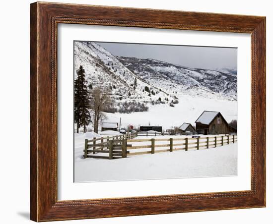 Barn Near Snowmass Village, Aspen Region, Rocky Mountains, Colorado, USA-Richard Cummins-Framed Photographic Print