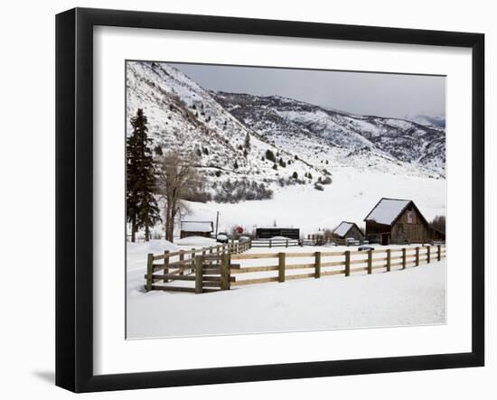 Barn Near Snowmass Village, Aspen Region, Rocky Mountains, Colorado, USA-Richard Cummins-Framed Photographic Print