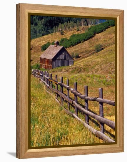 Barn on Last Dollar Road near Telluride, Colorado, USA-Julie Eggers-Framed Premier Image Canvas