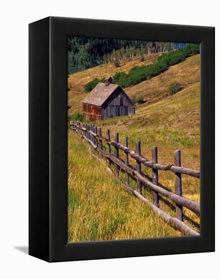 Barn on Last Dollar Road near Telluride, Colorado, USA-Julie Eggers-Framed Premier Image Canvas