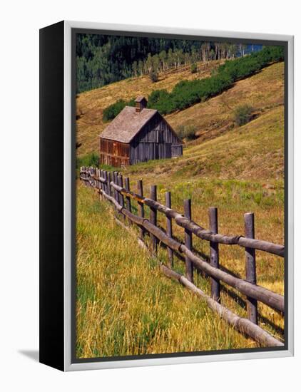 Barn on Last Dollar Road near Telluride, Colorado, USA-Julie Eggers-Framed Premier Image Canvas