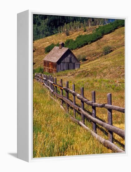 Barn on Last Dollar Road near Telluride, Colorado, USA-Julie Eggers-Framed Premier Image Canvas