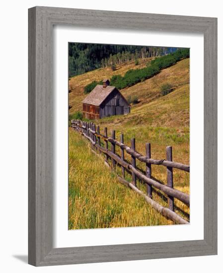 Barn on Last Dollar Road near Telluride, Colorado, USA-Julie Eggers-Framed Photographic Print