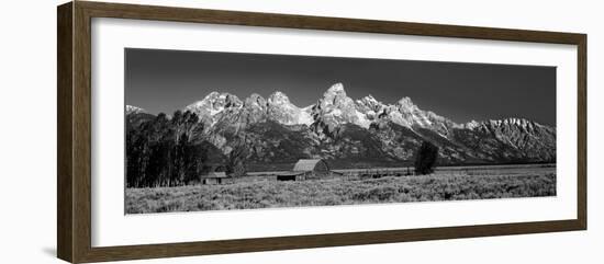 Barn on Plain before Mountains, Grand Teton National Park, Wyoming, USA-null-Framed Photographic Print