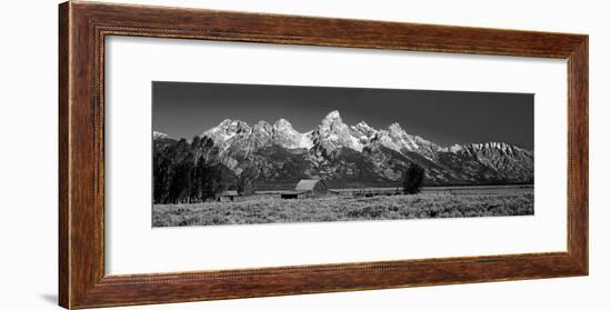 Barn on Plain before Mountains, Grand Teton National Park, Wyoming, USA-null-Framed Photographic Print