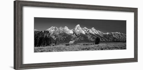 Barn on Plain before Mountains, Grand Teton National Park, Wyoming, USA-null-Framed Photographic Print