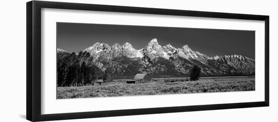 Barn on Plain before Mountains, Grand Teton National Park, Wyoming, USA--Framed Photographic Print