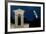 Barn Owl (Tyto Alba) Flying over a Church in Pitigliano, Tuscany, Italy-Angelo Gandolfi-Framed Photographic Print