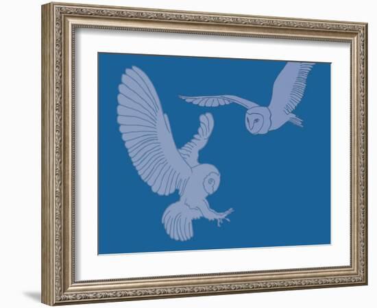 Barn Owls  2017  (Digital)-Sarah Hough-Framed Giclee Print