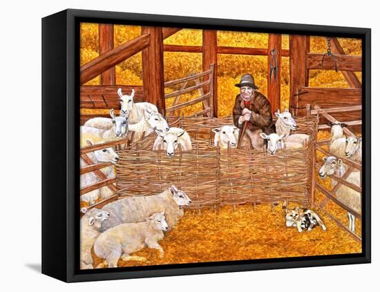 Barn-sheep-Ditz-Framed Premier Image Canvas