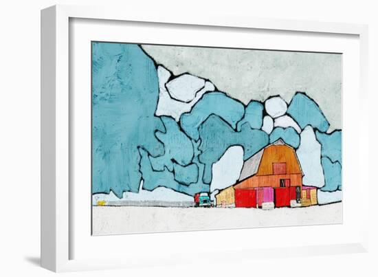 Barn under Blue Skies-Ynon Mabat-Framed Art Print