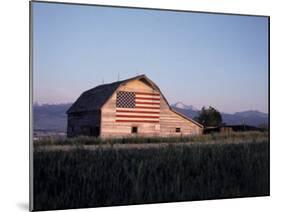 Barn with US Flag, CO-Chris Rogers-Mounted Photographic Print