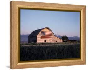 Barn with US Flag, CO-Chris Rogers-Framed Premier Image Canvas