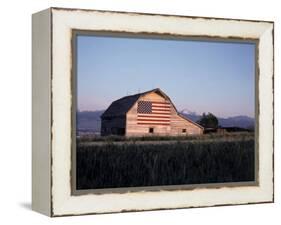 Barn with US Flag, CO-Chris Rogers-Framed Premier Image Canvas