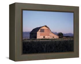 Barn with US Flag, CO-Chris Rogers-Framed Premier Image Canvas