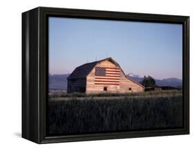 Barn with US Flag, CO-Chris Rogers-Framed Premier Image Canvas