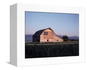 Barn with US Flag, CO-Chris Rogers-Framed Premier Image Canvas