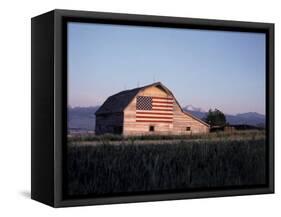 Barn with US Flag, CO-Chris Rogers-Framed Premier Image Canvas