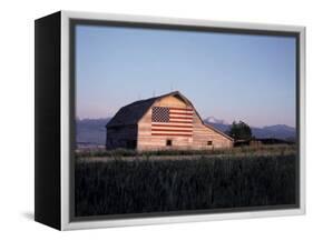Barn with US Flag, CO-Chris Rogers-Framed Premier Image Canvas