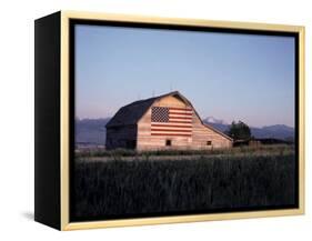 Barn with US Flag, CO-Chris Rogers-Framed Premier Image Canvas