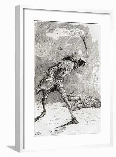 Barnaby Finds Edward.  the Figure of a Man Extended in an Apparently Lifeless State Upon the Pathwa-null-Framed Giclee Print