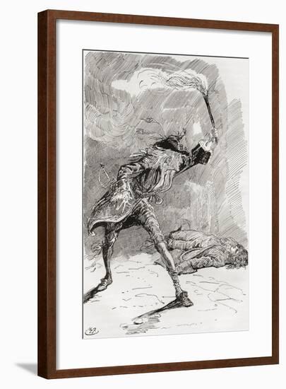 Barnaby Finds Edward.  the Figure of a Man Extended in an Apparently Lifeless State Upon the Pathwa-null-Framed Giclee Print