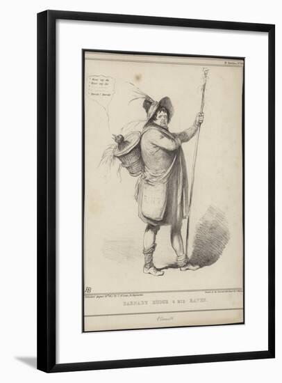 Barnaby Rudge and His Raven, Illustration from 'Barnaby Rudge' by Charles Dickens, 1841-John Doyle-Framed Giclee Print