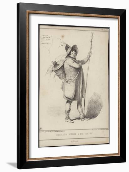 Barnaby Rudge and His Raven, Illustration from 'Barnaby Rudge' by Charles Dickens, 1841-John Doyle-Framed Giclee Print