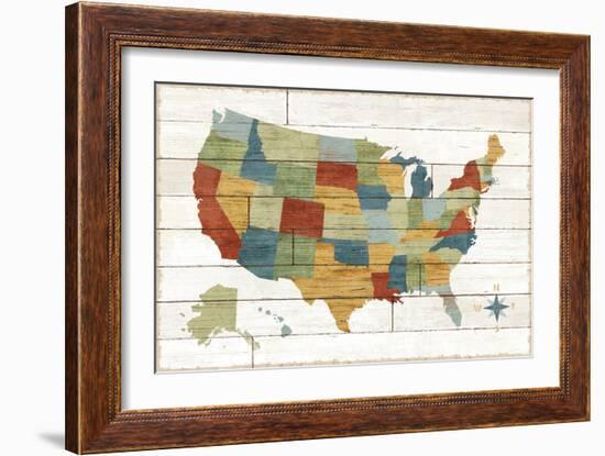 Barnboard Map-Sue Schlabach-Framed Art Print