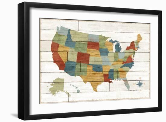 Barnboard Map-Sue Schlabach-Framed Art Print