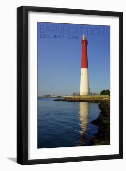 Barnegat Light, New Jersey - Barnegat Lighthouse Close Up-Lantern Press-Framed Art Print