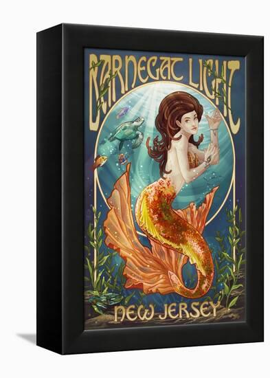 Barnegat Light, New Jersey - Mermaid-Lantern Press-Framed Stretched Canvas