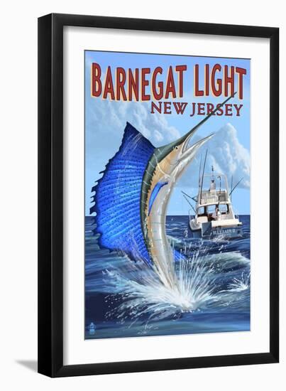 Barnegat Light, New Jersey - Sailfish Deep Sea Fishing-Lantern Press-Framed Art Print