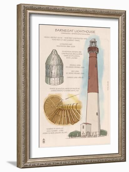 Barnegat Light, New Jersey - Technical-Lantern Press-Framed Art Print