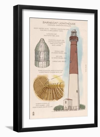 Barnegat Light, New Jersey - Technical-Lantern Press-Framed Art Print