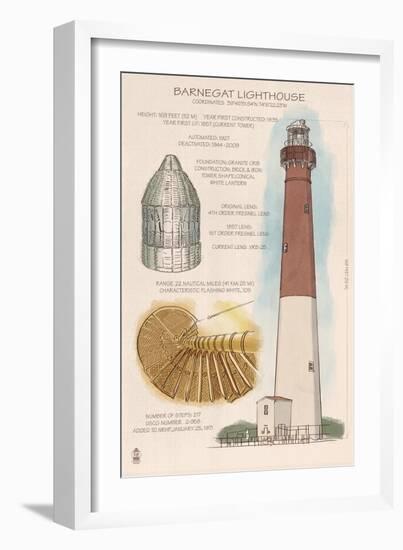 Barnegat Light, New Jersey - Technical-Lantern Press-Framed Art Print