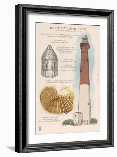 Barnegat Light, New Jersey - Technical-Lantern Press-Framed Art Print