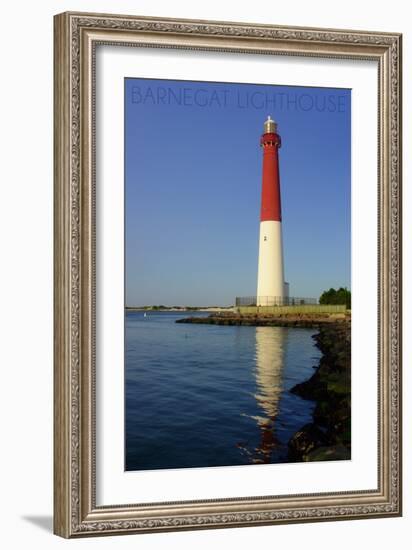 Barnegat Lighthouse Close Up-Lantern Press-Framed Art Print