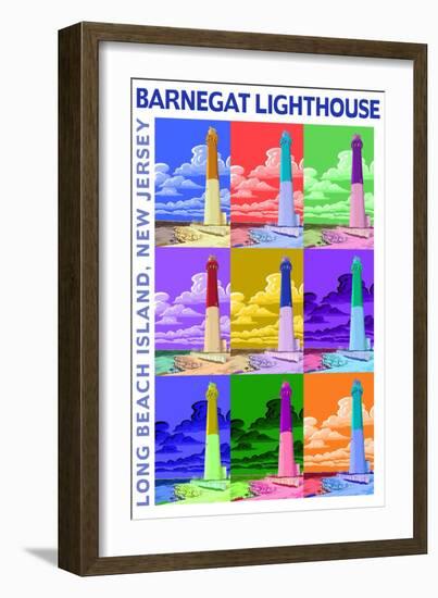 Barnegat Lighthouse, New Jersey Shore-Lantern Press-Framed Art Print