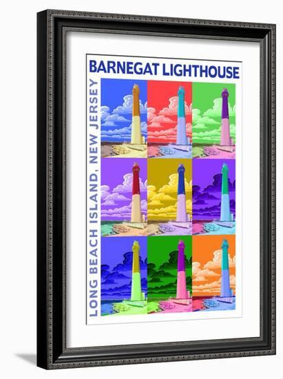 Barnegat Lighthouse, New Jersey Shore-Lantern Press-Framed Art Print