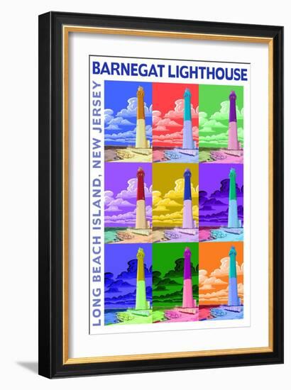 Barnegat Lighthouse, New Jersey Shore-Lantern Press-Framed Art Print